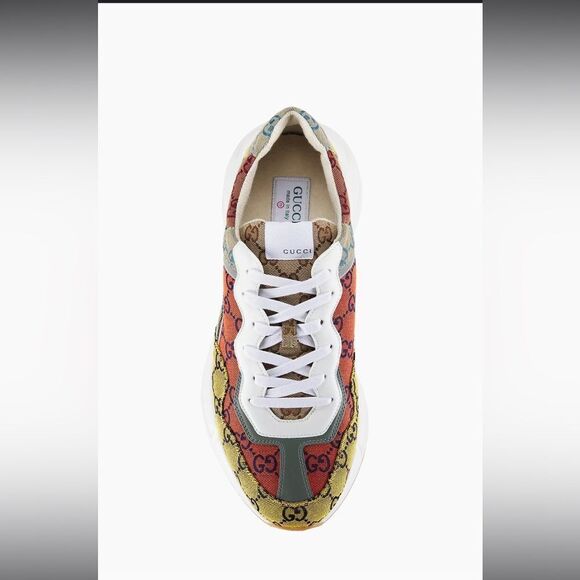 Gucci Mens Rython Multicolor Sneakers  GG Canvas 9 - Picture 14 of 14